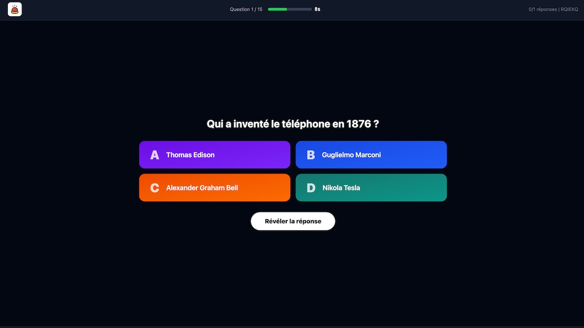 quiz apéro en ligne — capture d'écran iBuzz